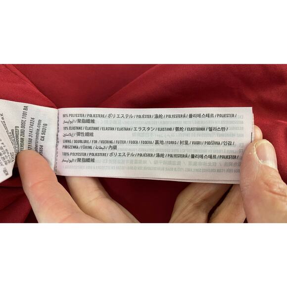 Abercrombie & Fitch Women's Size 0 Red Faux Suede Lined Snap Front A-Line Skirt - Picture 2 of 5